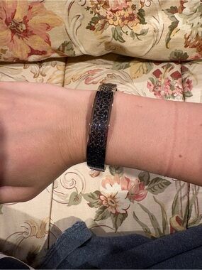 Coach Black Signature Bangle Bracelet